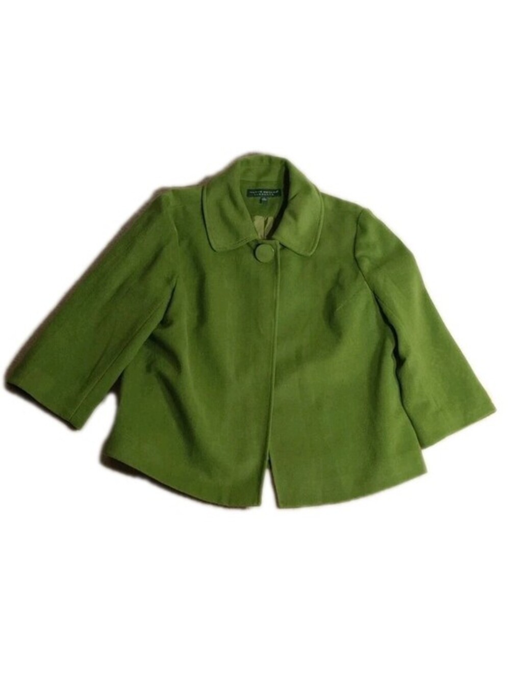 Harve Bernard Women's Lime Green Single Button Snap Blazer A-line Jacket Sz L